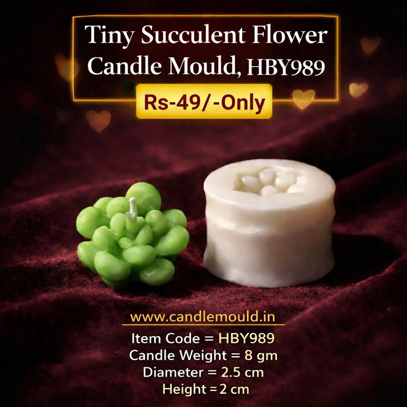 Tiny Succulent Flower Candle Mould, HBY989