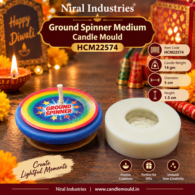Niral Industries Ground Spinner Medium Candle Mould HCM22574