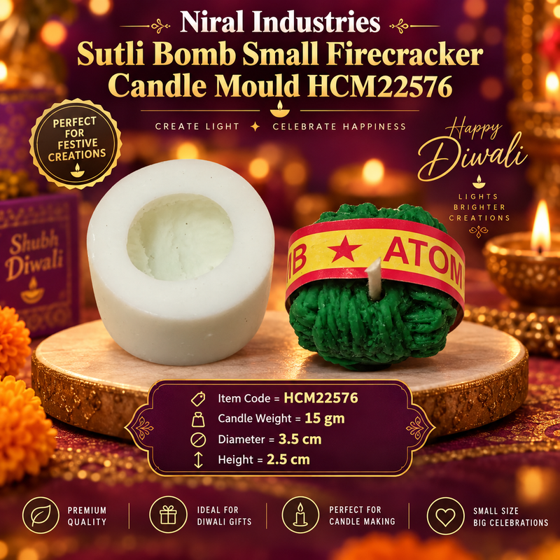 Niral Industries Sutli Bomb Small Firecracker Candle Mould HCM22576