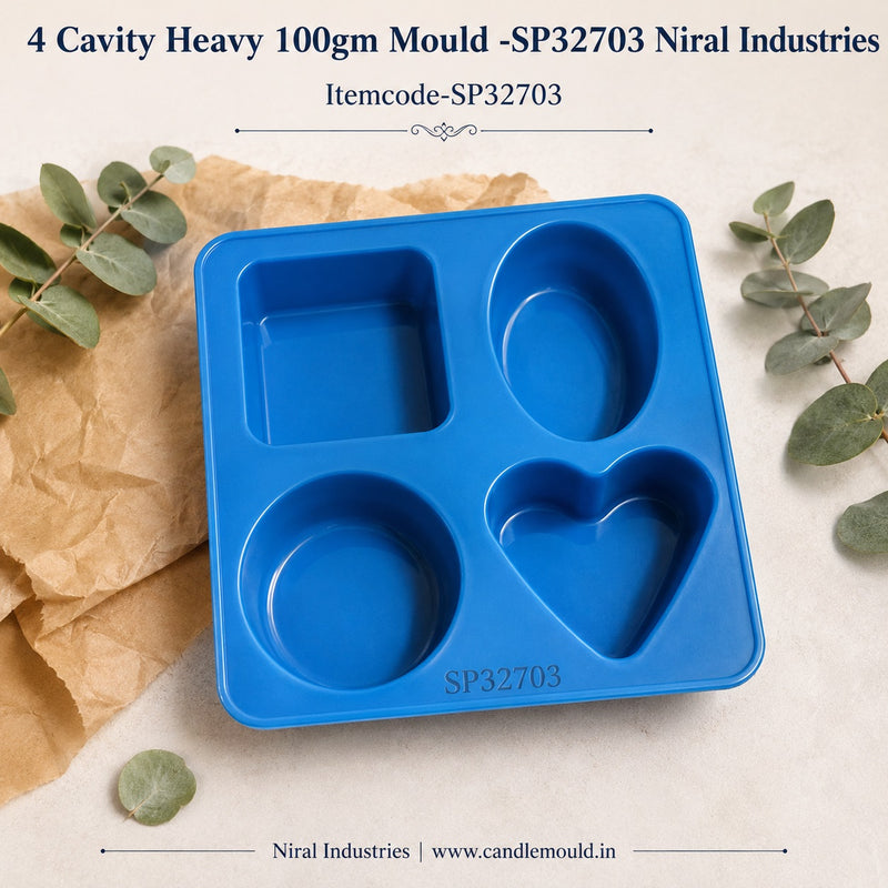 4 in 1 Heart Oval Round Soap Mould, Niral Industries