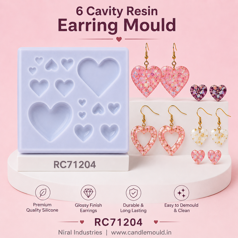 6 Cavity Resin Earring Mould - RC71204 Niral industries