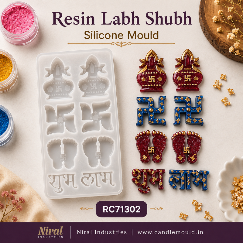 Resin Labh Shubh Silicone Mould - RC71302 Niral industries