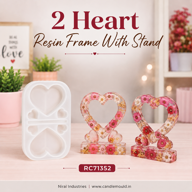 2 Heart Resin Frame With Stand - RC71352 Niral industries