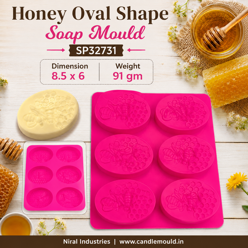 Honey Bee Oval Shape Soap Mould SP32731 Niral Industries
