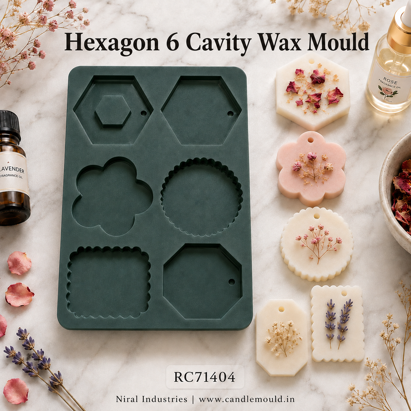 Hexagon 6 Cavity Wax Mould - RC71404 Niral industries