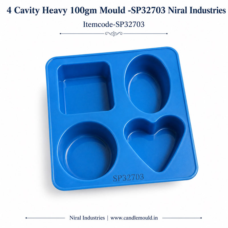 4 in 1 Heart Oval Round Soap Mould, Niral Industries