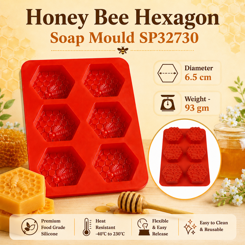 Honey Bee Hexagon Soap Mould SP32730 Niral Industries