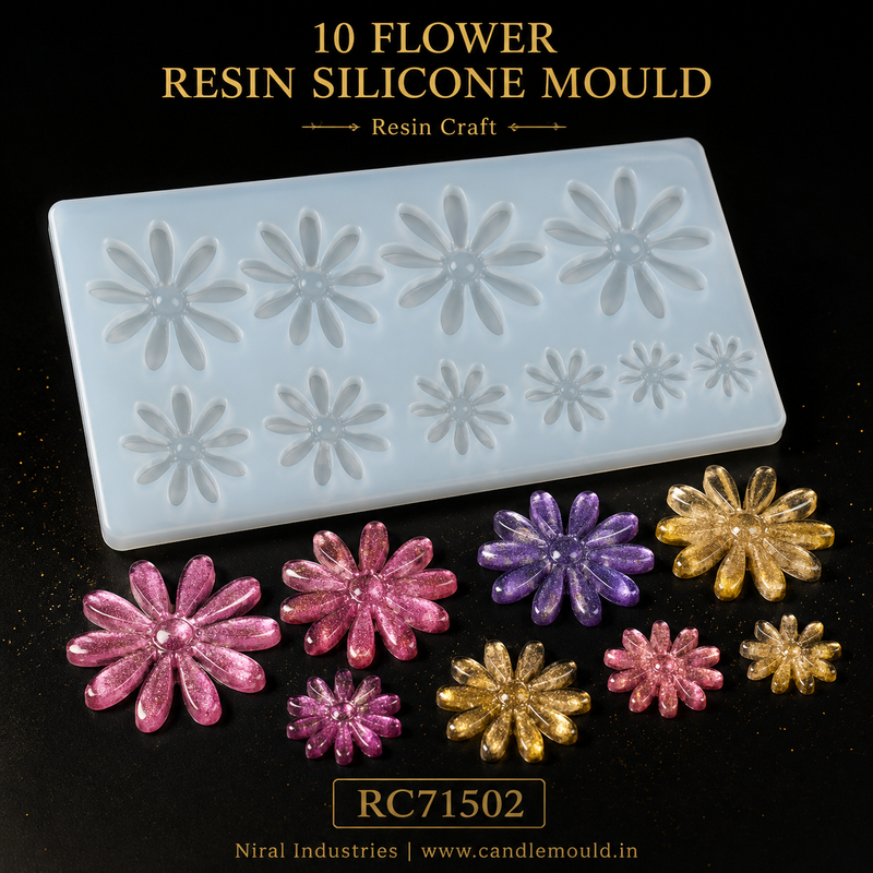 10 Flower Resin Silicone Mould - RC71502 Niral industries