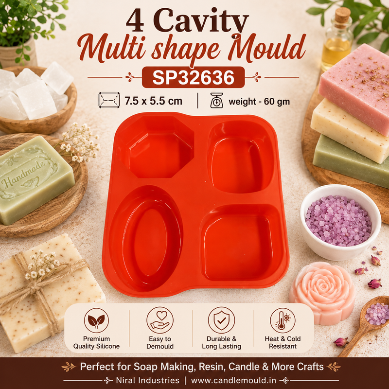 4 Cavity Multi - Shape Soap Mould SP32636 Niral Industries
