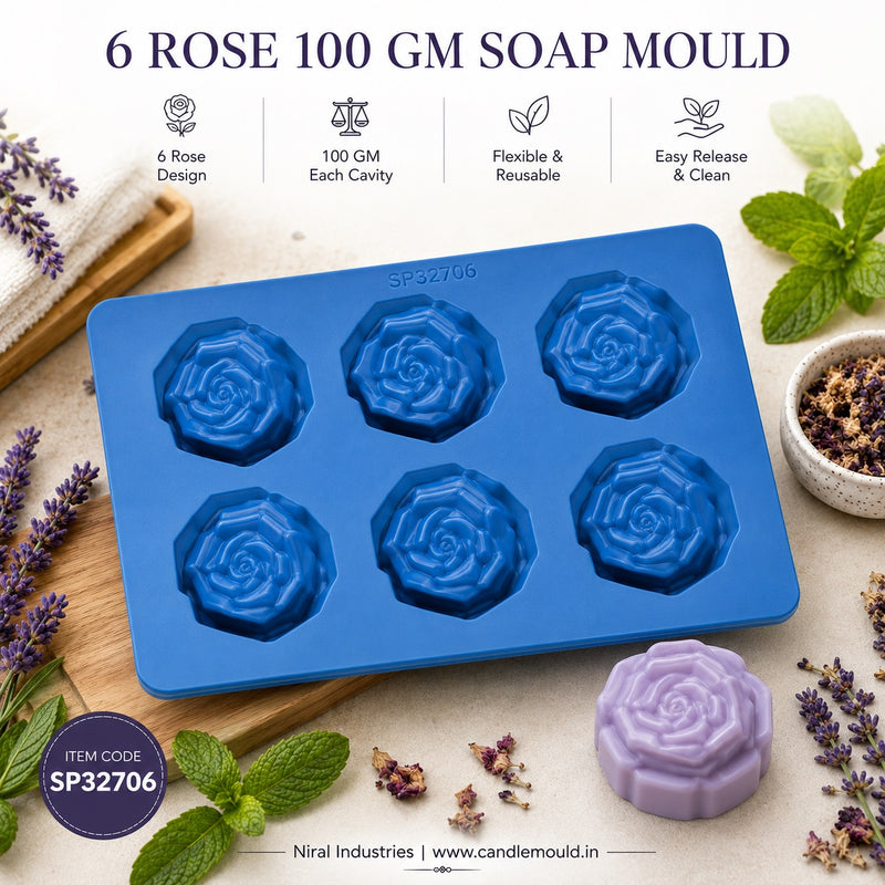 6 Cavity Rose 100gm Mould -SP32706 Niral Industries