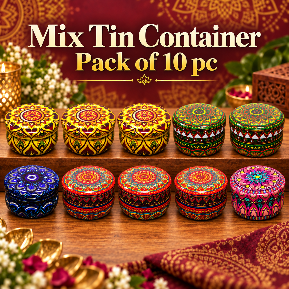 Assorted Tin Container with Bulk Buy Option