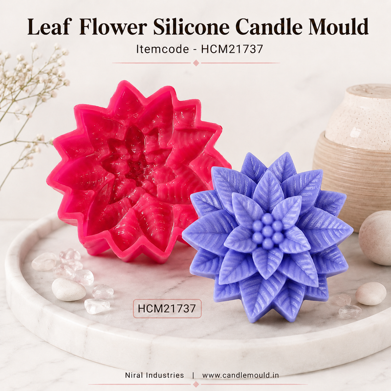Leaf Flower Silicone Candle Mould - HCM21737 Niral industries