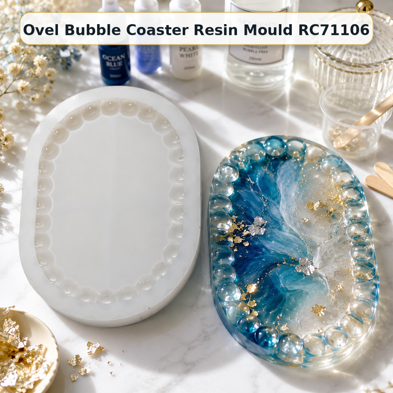 Ovel Bubble Coaster Resin Mould RC71106 Niral Industries