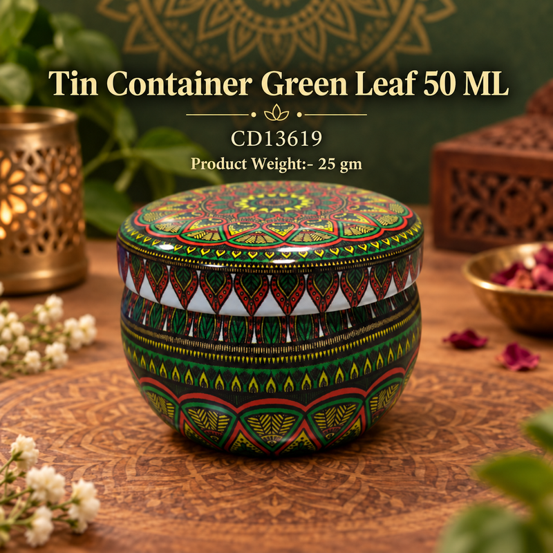 Tin Container  Green Leaf 50 ML CD13619