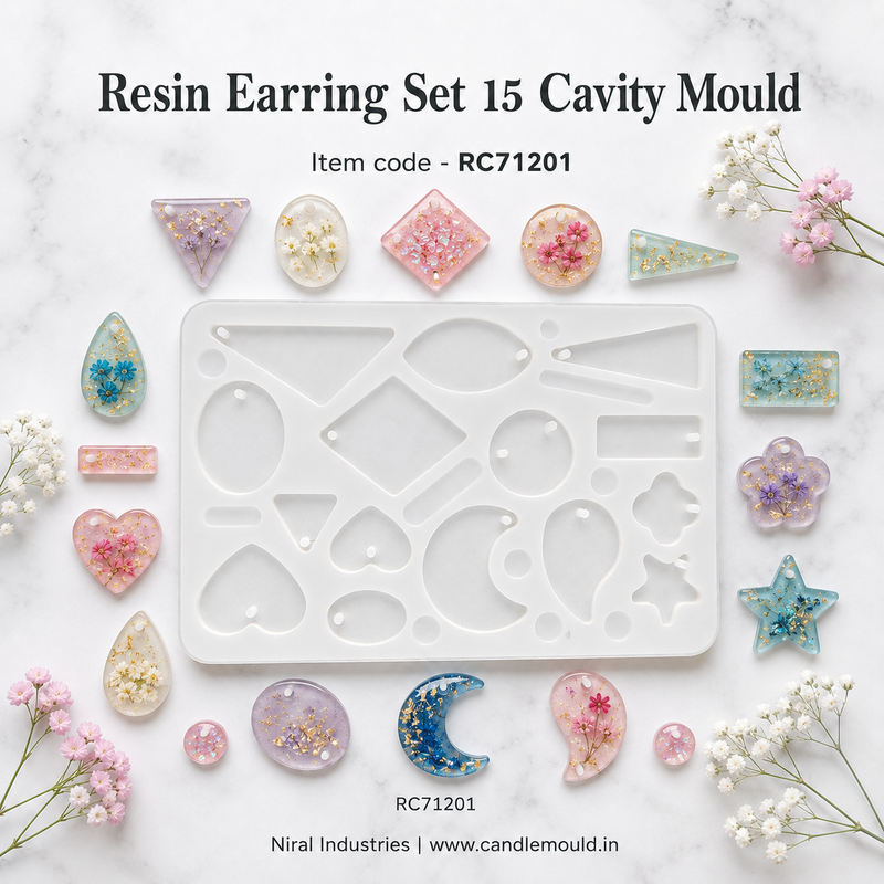 Resin Earring Set 15 Cavity Mould - RC71201 Niral industries
