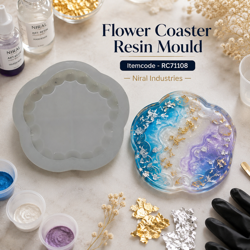 Flower Coaster Resin Mould RC71108 Niral Industries