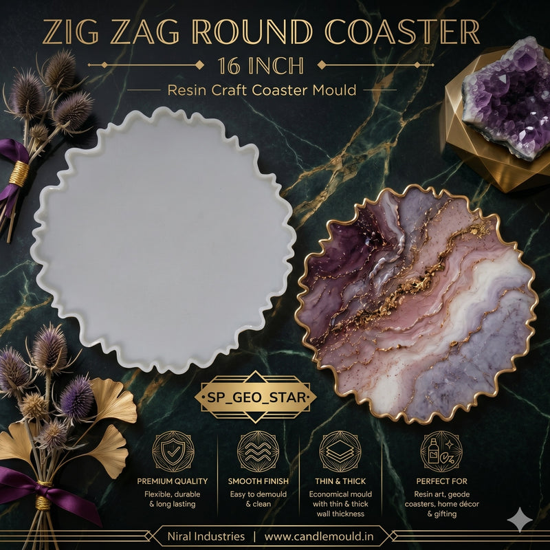 Zig Zag Round Resin Coaster Mould