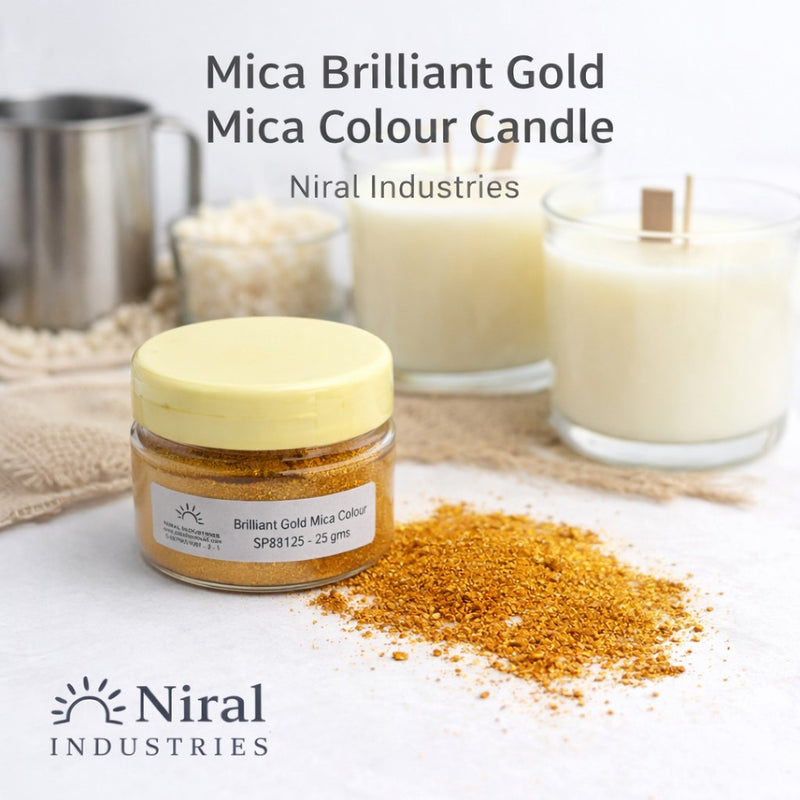 Brilliant Gold Mica Colour Candle, Soap, Resin Craft Niral Industries