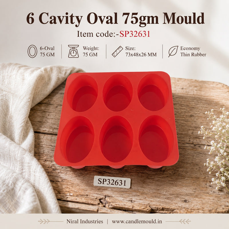 6 Cavity Oval 75gm Mould -SP32631 Niral Industries