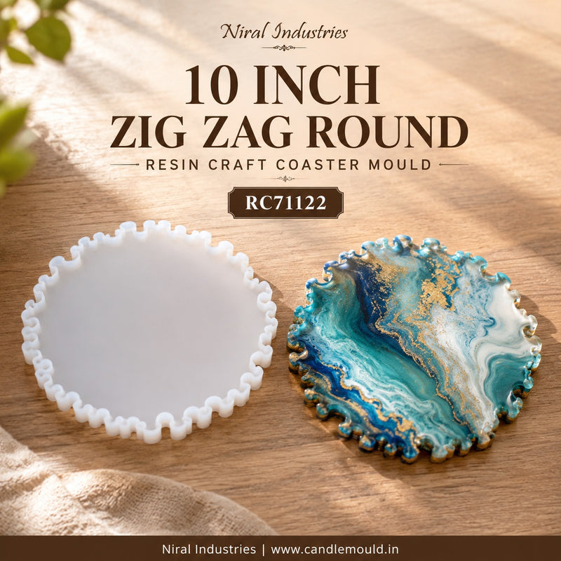 Zig Zag Round Resin Coaster Mould