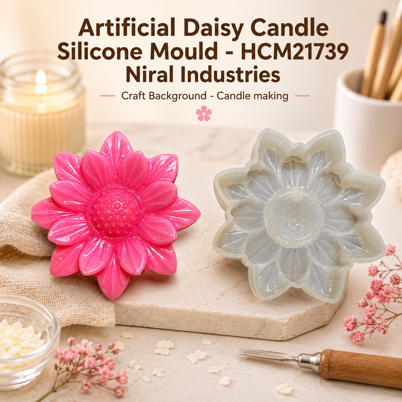 Artificial Daisy Candle Silicone Mould - HCM21739 Niral industries