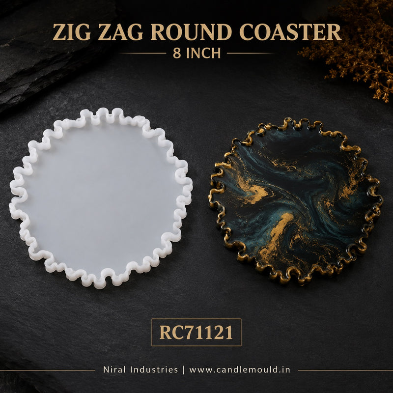 Zig Zag Round Resin Coaster Mould
