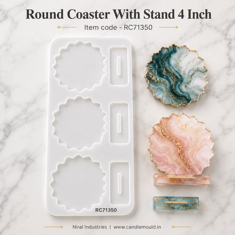 Round Coaster With Stand 4 Inch - RC71350 Niral industries