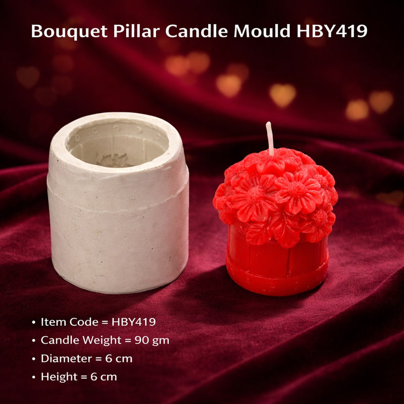 Bouquet Pillar Candle Mould HBY419, Niral Industries.