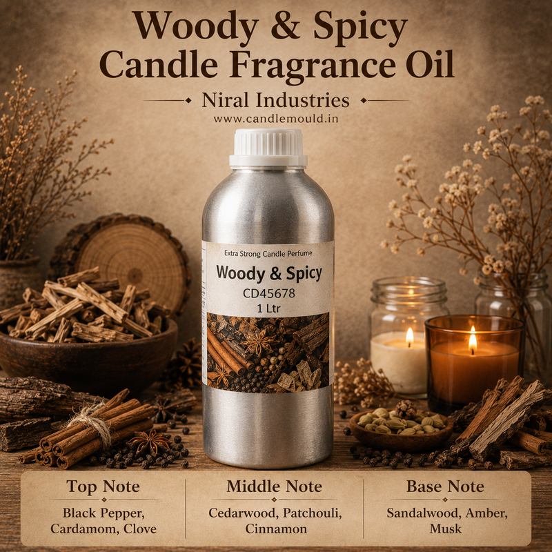 Woody & Spicy Candle Fragrance Oil, Niral Industries.
