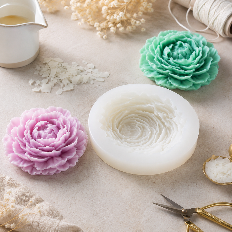 Medium Peony Bloom Candle Mould - HCM22602 Niral Industries