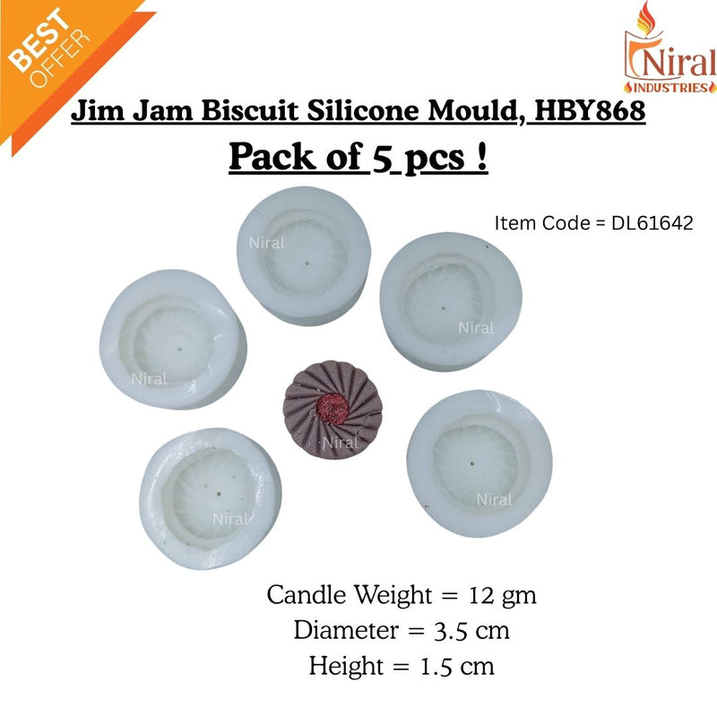 Jim Jam Biscuit Silicone Candle Mould HBY868, Niral Industries