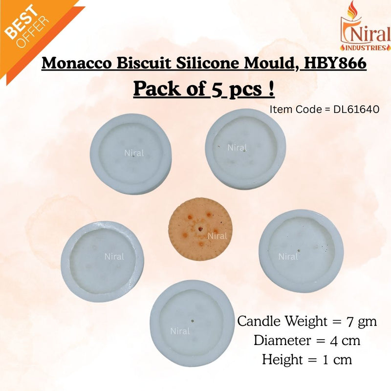 Monacco Biscuit Silicone Candle Mould HBY866, Niral Industries