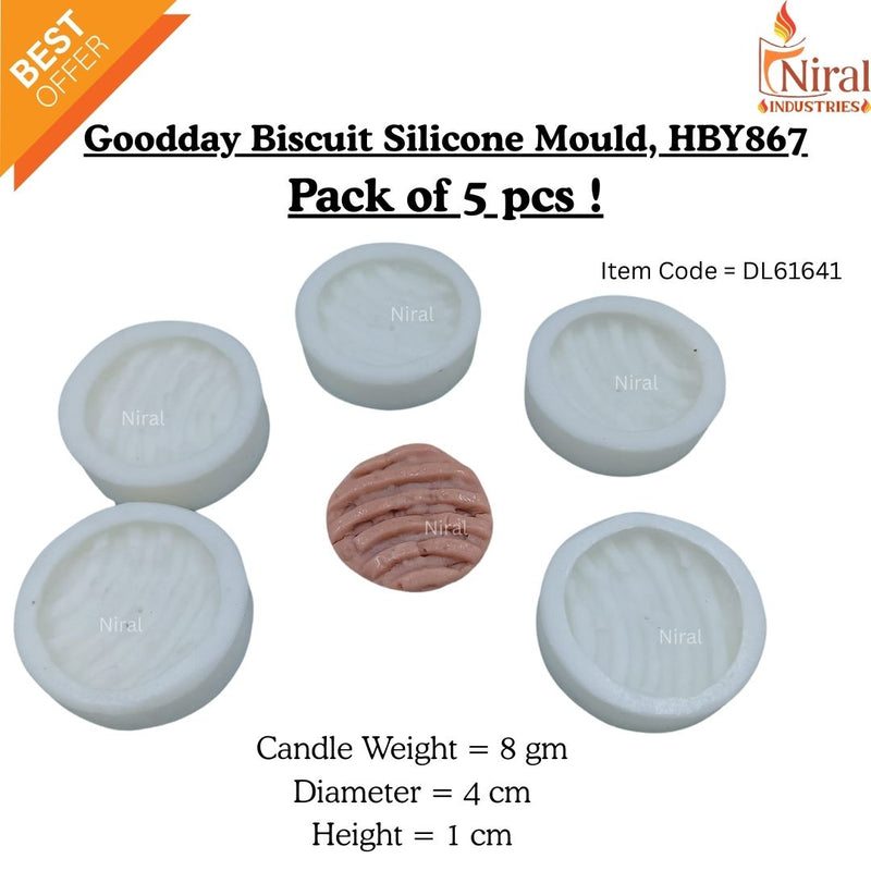 Good Day Biscuit Silicone Candle Mould HBY867, Niral Industries
