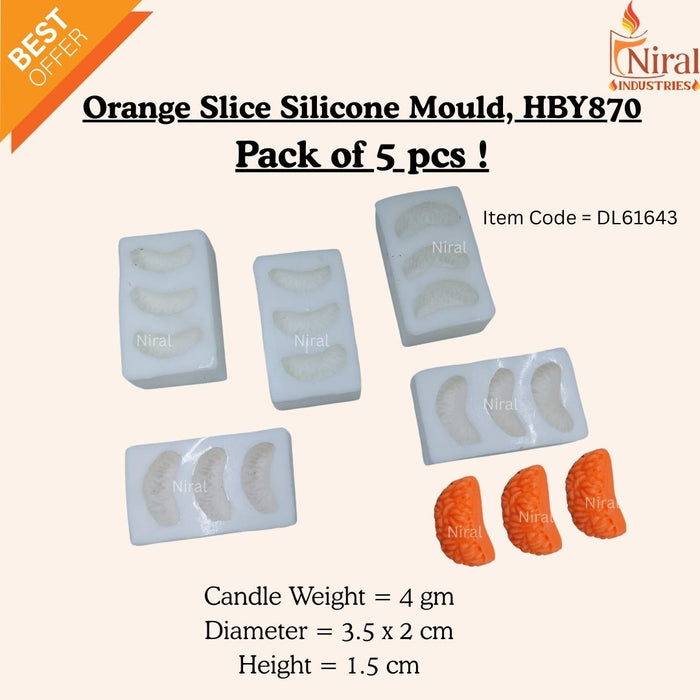Orange Slice Silicone Candle Mould HBY870, Niral Industries