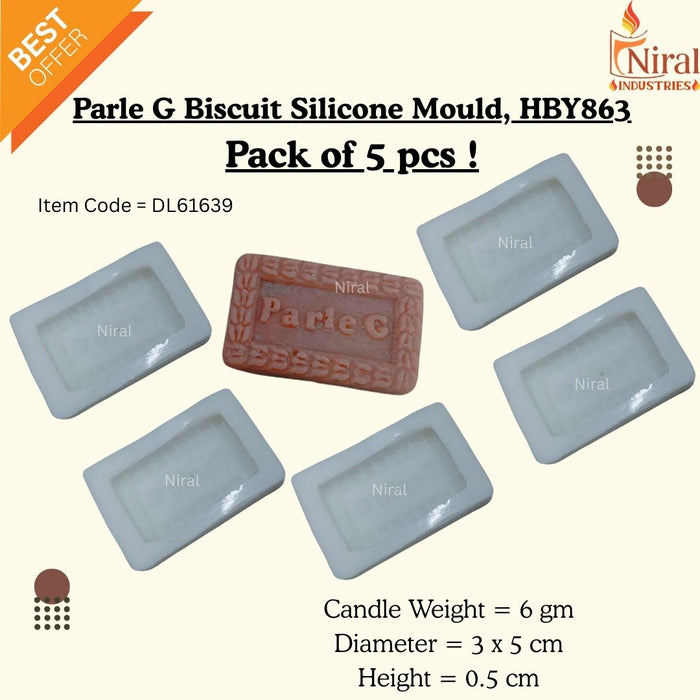 Parle G Biscuit Silicone Candle Mould HBY863, Niral Industries