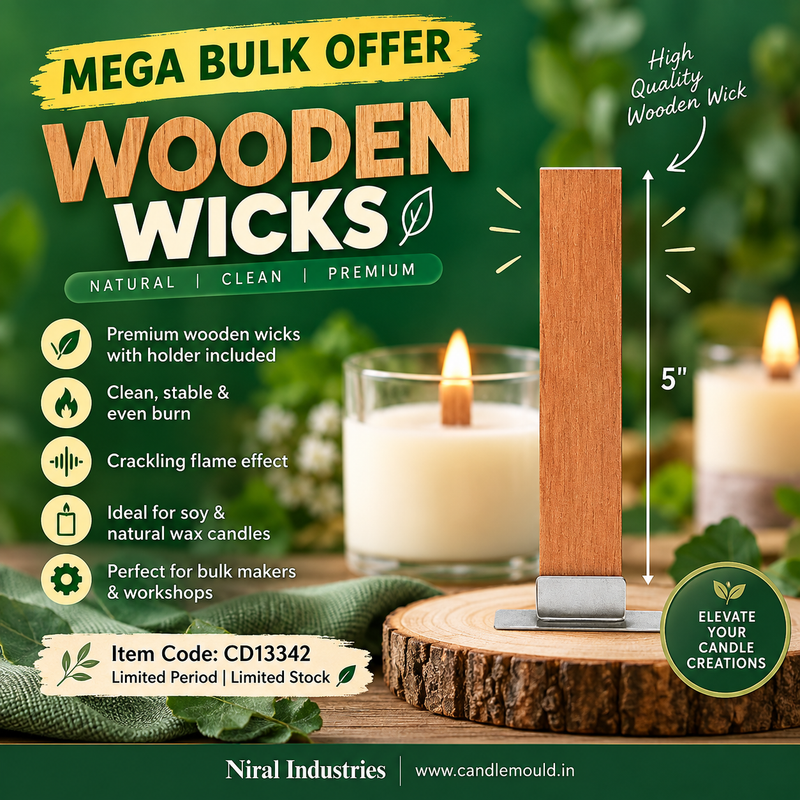 Wooden Wick With Holder - Niral Industries.